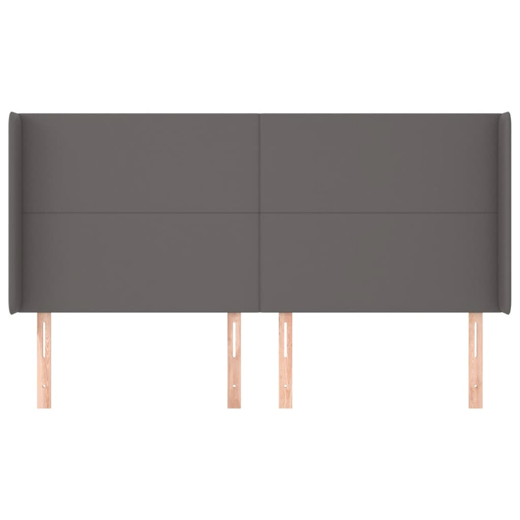 Uzglavlje s ušima sivo 183x16x118/128 cm od umjetne kože