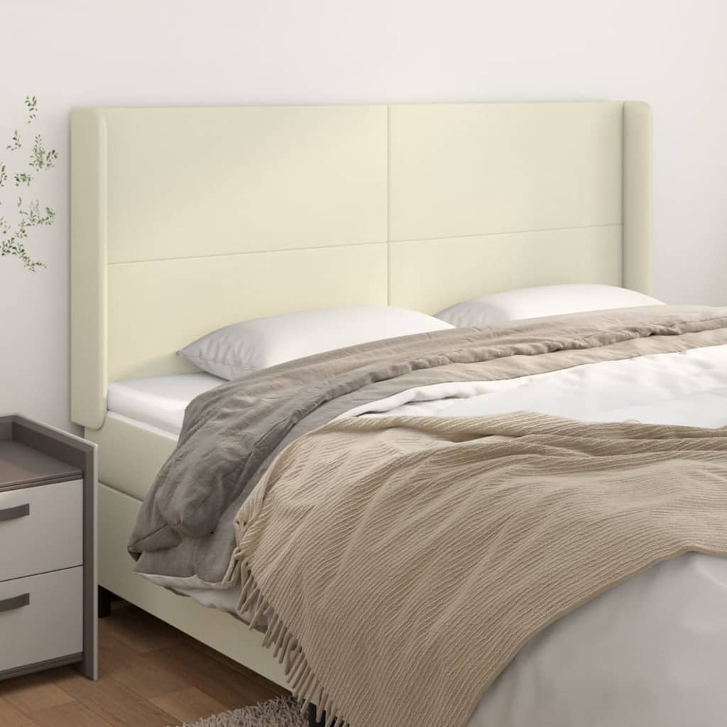 Uzglavlje s ušima krem 203x16x118/128 cm od umjetne kože
