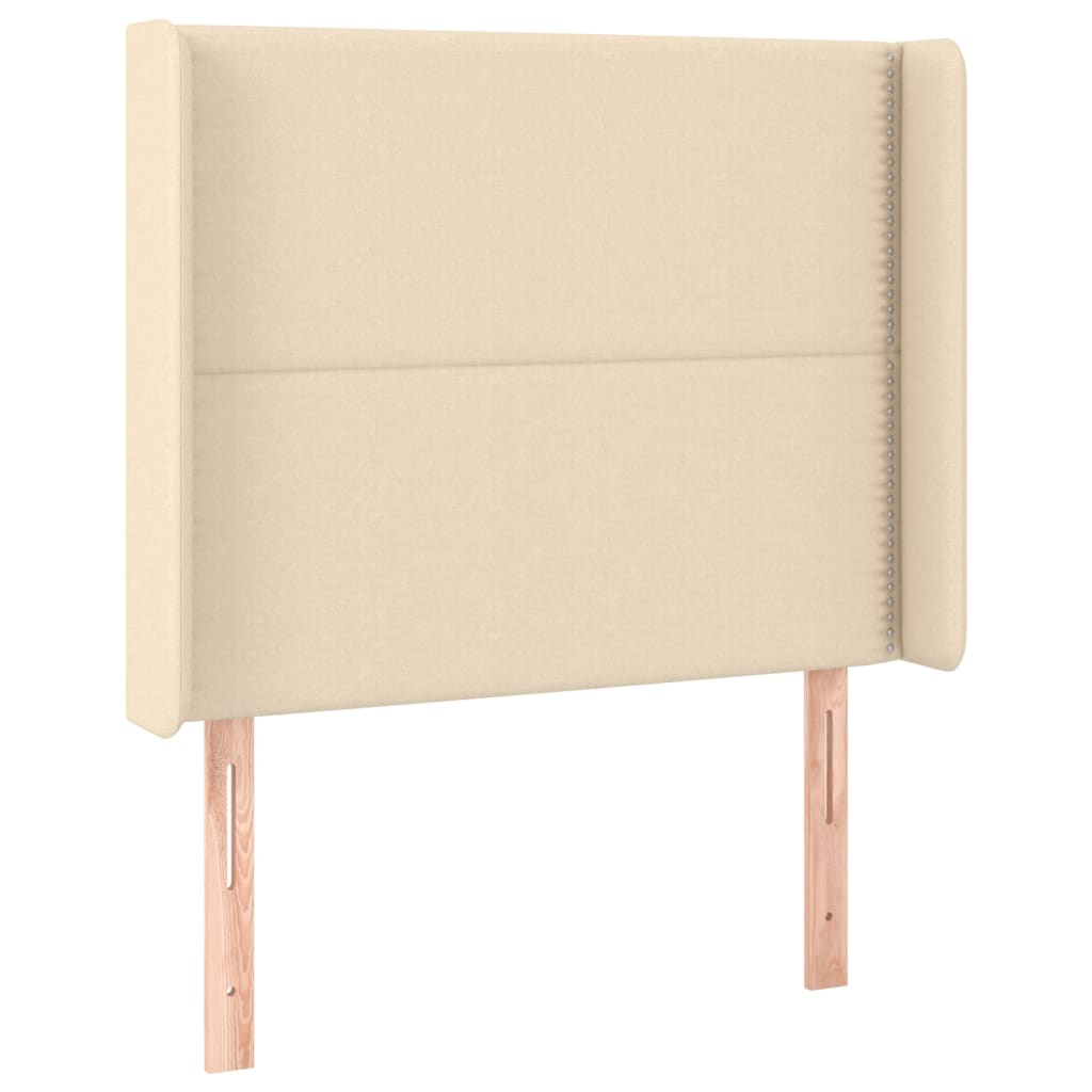 Uzglavlje s ušima krem 93x16x118/128 cm od tkanine