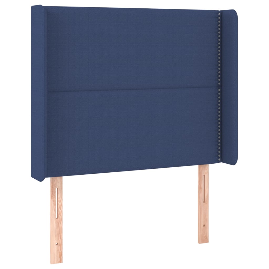 Uzglavlje s ušima plavo 93x16x118/128 cm od tkanine