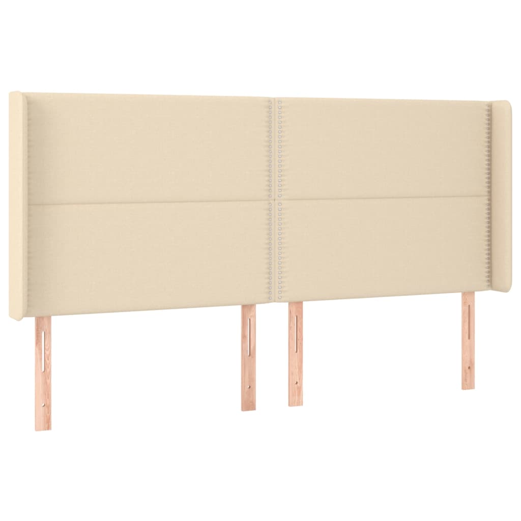 Uzglavlje s ušima krem 183x16x118/128 cm od tkanine