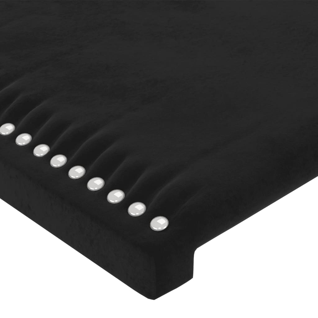 Uzglavlje s ušima crno 93x16x118/128 cm baršunasto