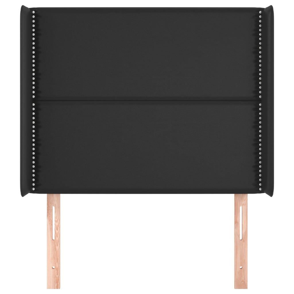 Uzglavlje s ušima crno 103x16x118/128 cm od umjetne kože