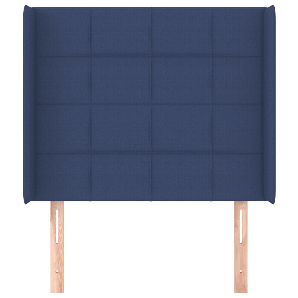Uzglavlje s ušima plavo 83x16x118/128 cm od tkanine