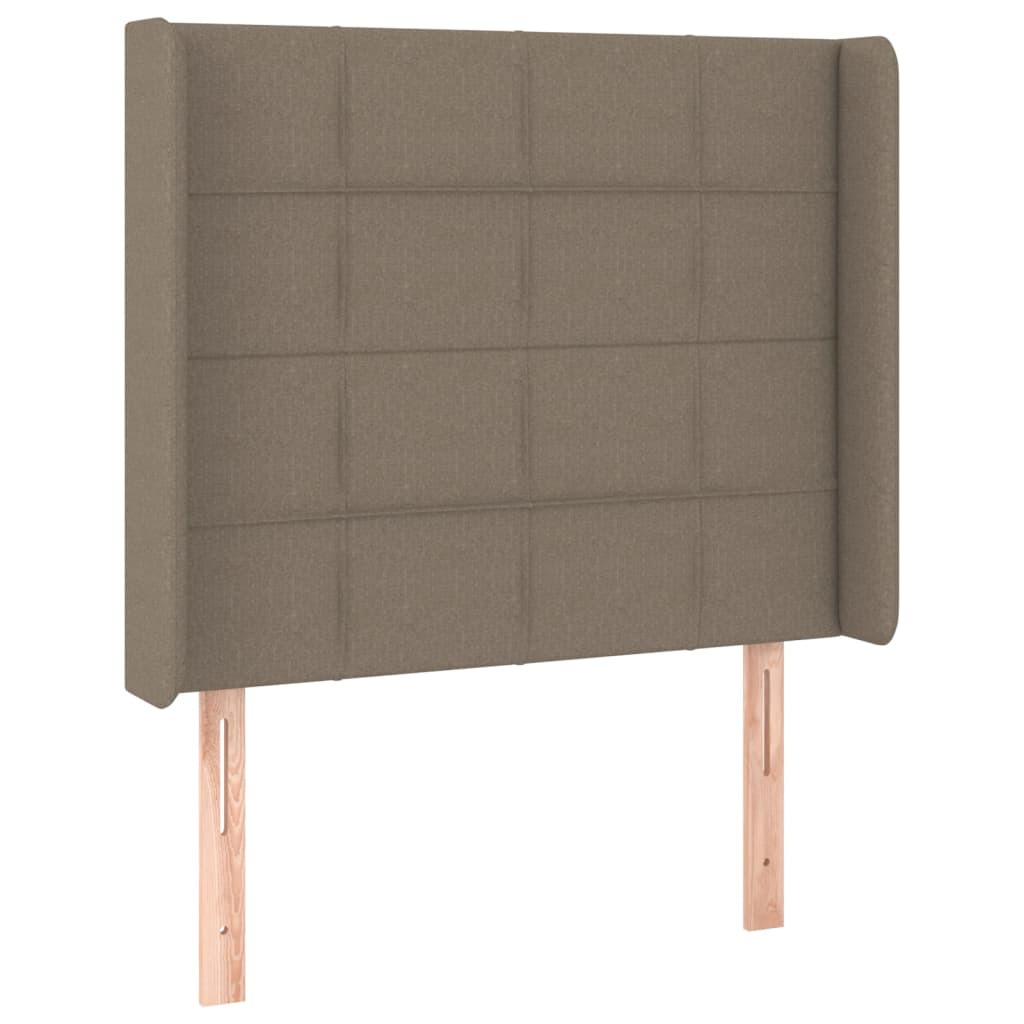 Uzglavlje s ušima smeđesivo 93x16x118/128 cm od tkanine