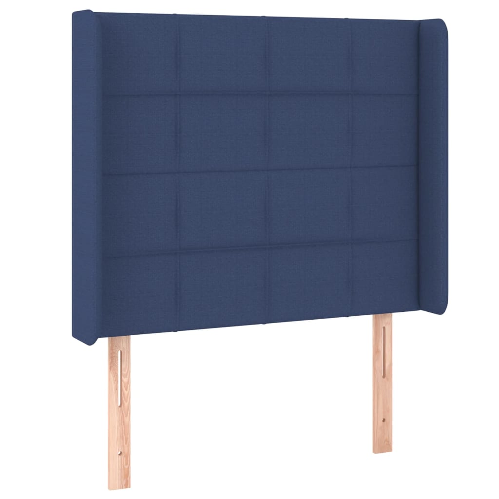 Uzglavlje s ušima plavo 93x16x118/128 cm od tkanine