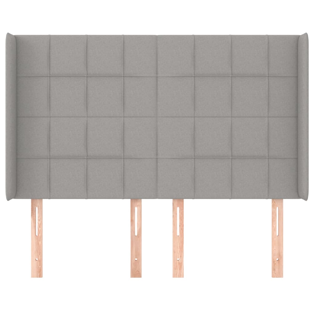 Uzglavlje s ušima svjetlosivo 147x16x118/128 cm od tkanine