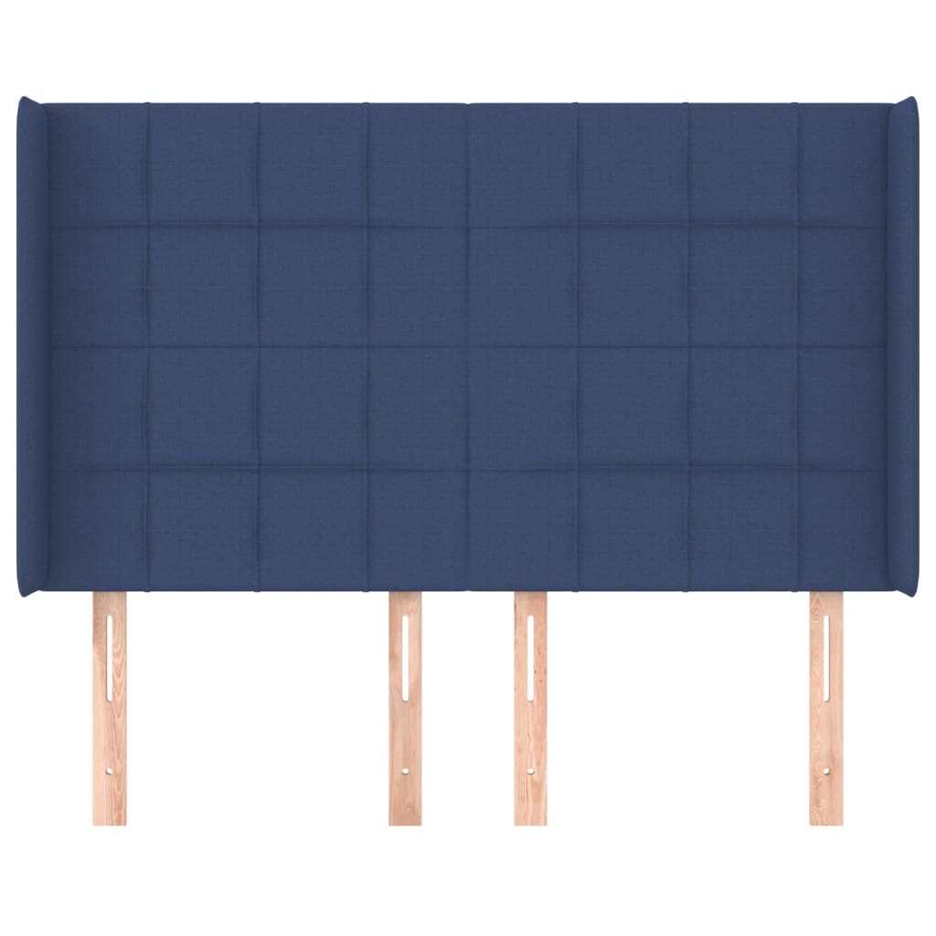 Uzglavlje s ušima plavo 147x16x118/128 cm od tkanine