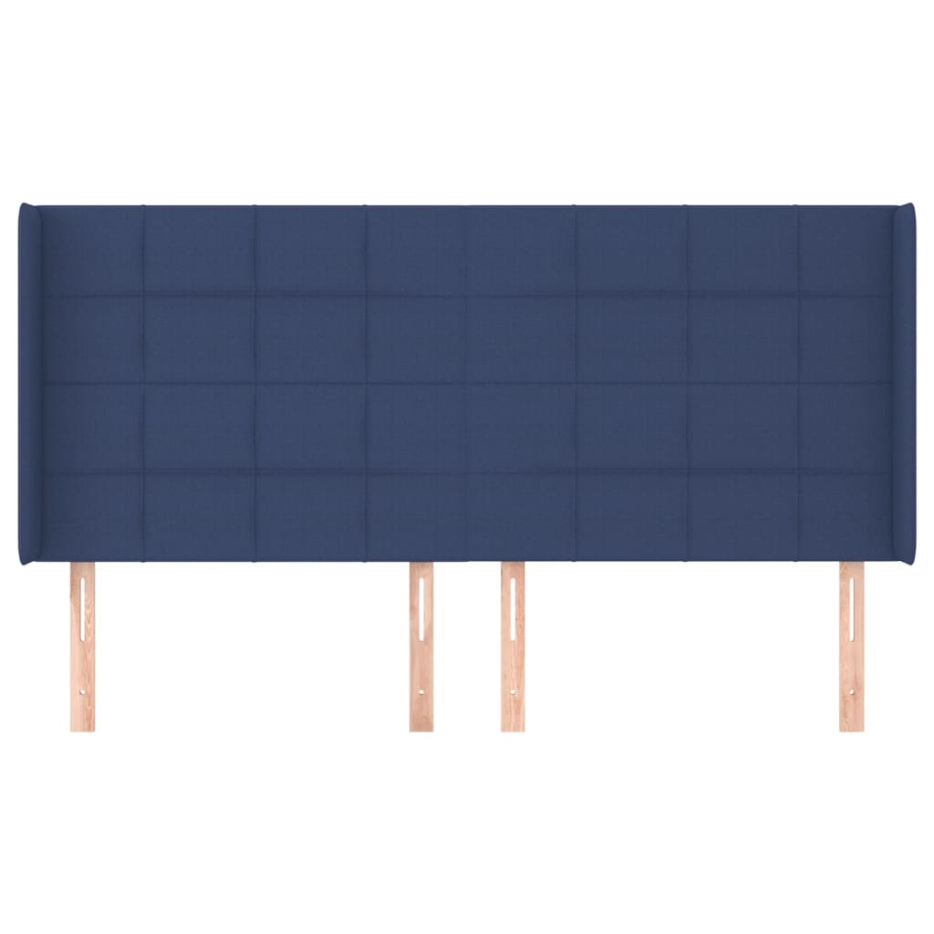 Uzglavlje s ušima plavo 163x16x118/128 cm od tkanine