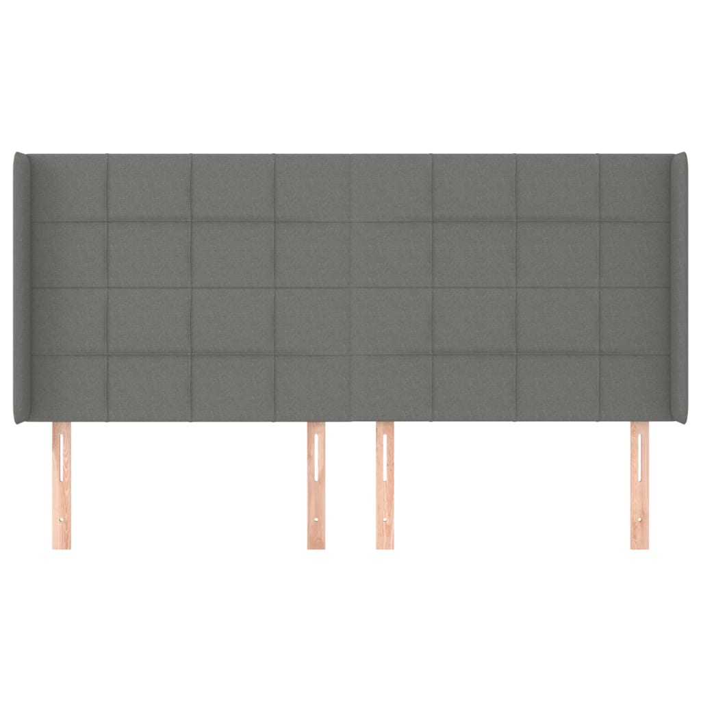 Uzglavlje s ušima tamnosivo 203x16x118/128 cm od tkanine