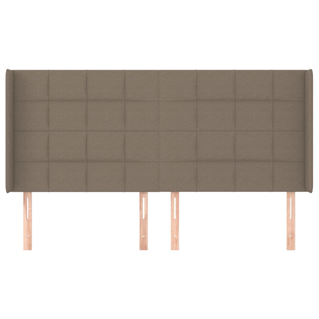 Uzglavlje s ušima smeđesivo 203x16x118/128 cm od tkanine