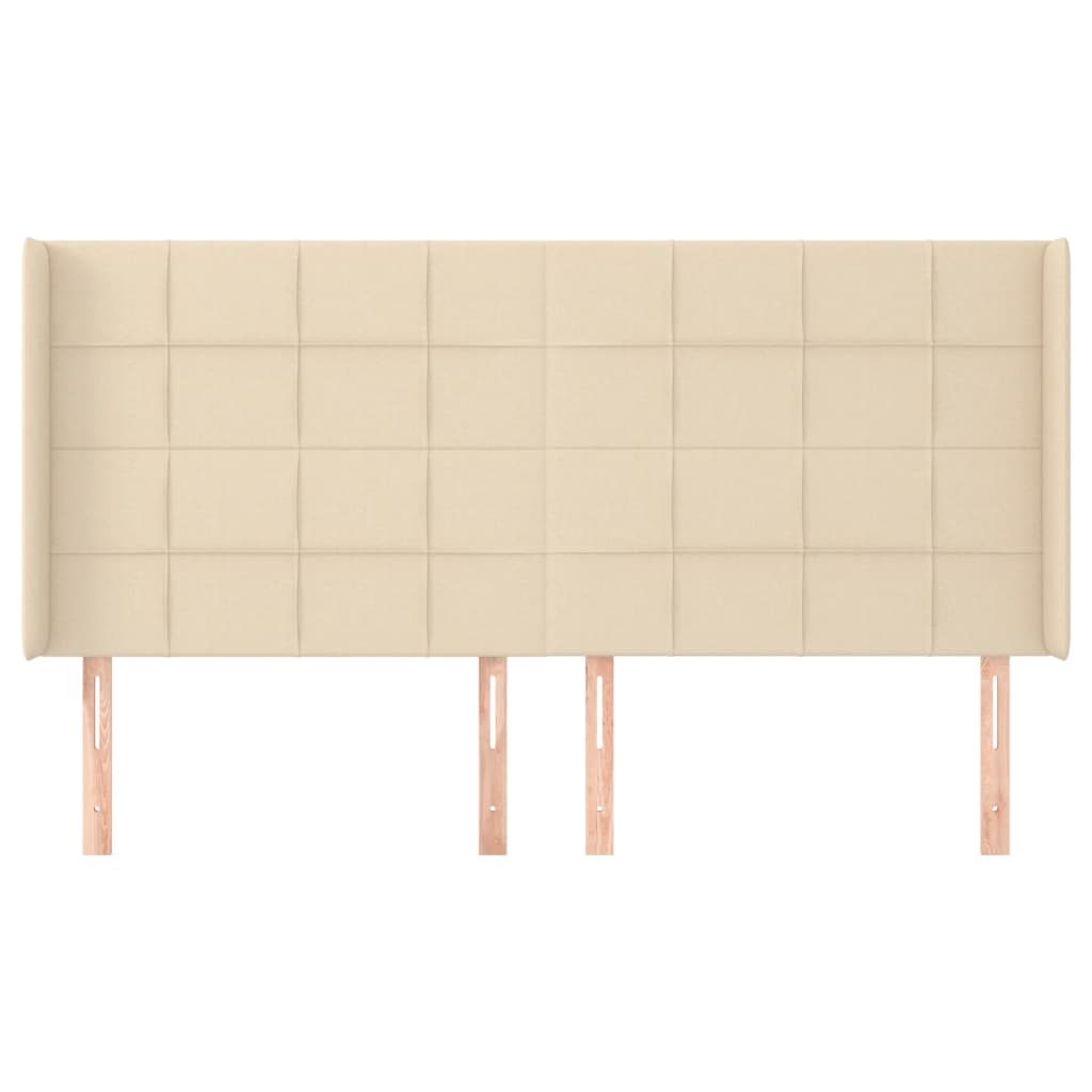 Uzglavlje s ušima krem 203x16x118/128 cm od tkanine