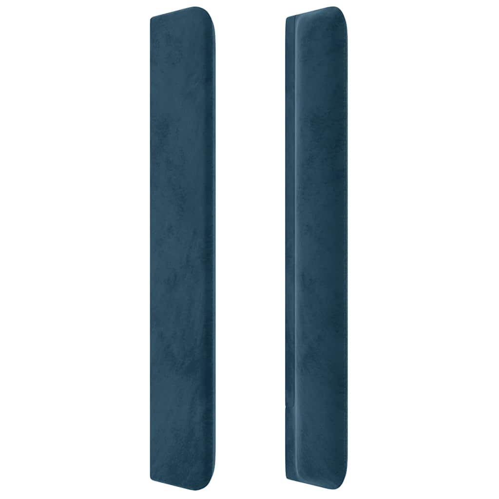 Uzglavlje s ušima tamnoplavo 147x16x118/128 cm baršunasto