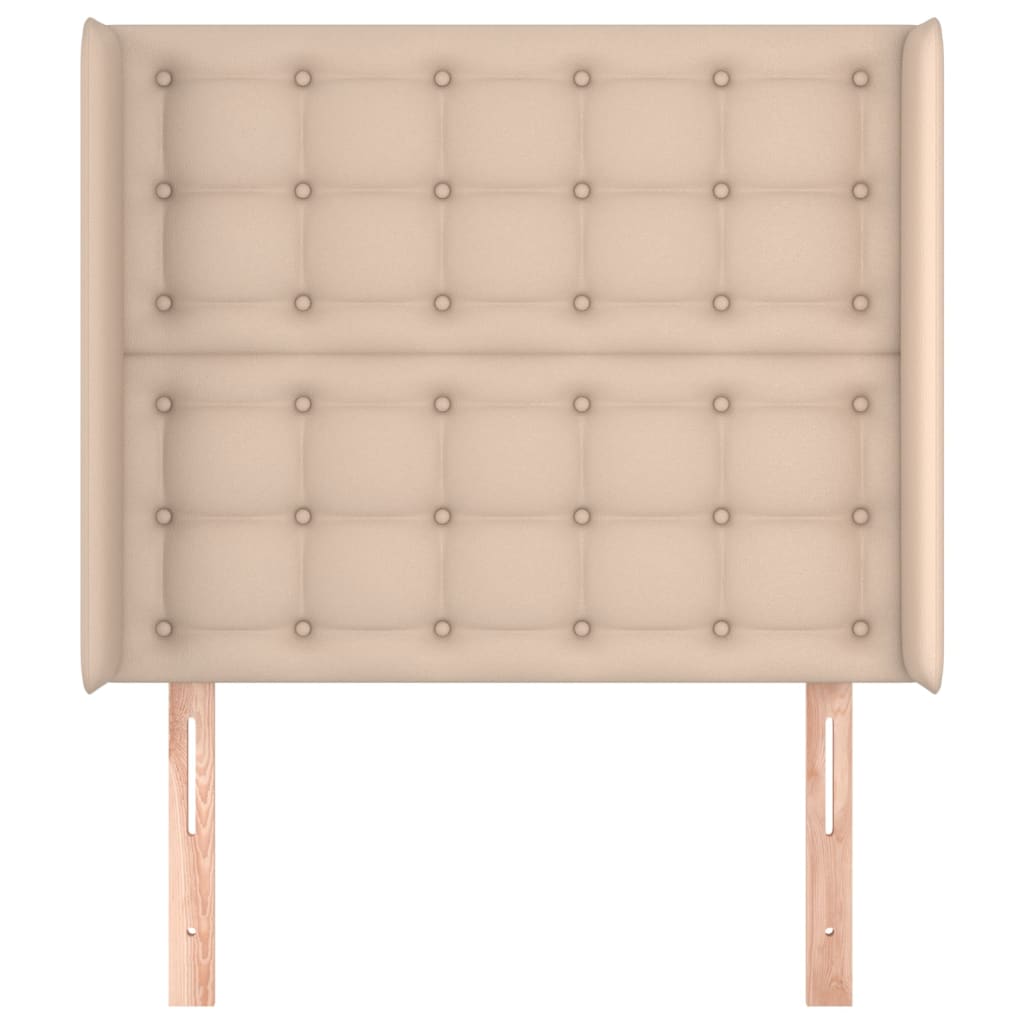 Uzglavlje s ušima boja cappuccina 83x16x118/128 cm umjetna koža