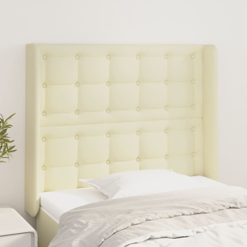 Uzglavlje s ušima krem 103x16x118/128 cm od umjetne kože
