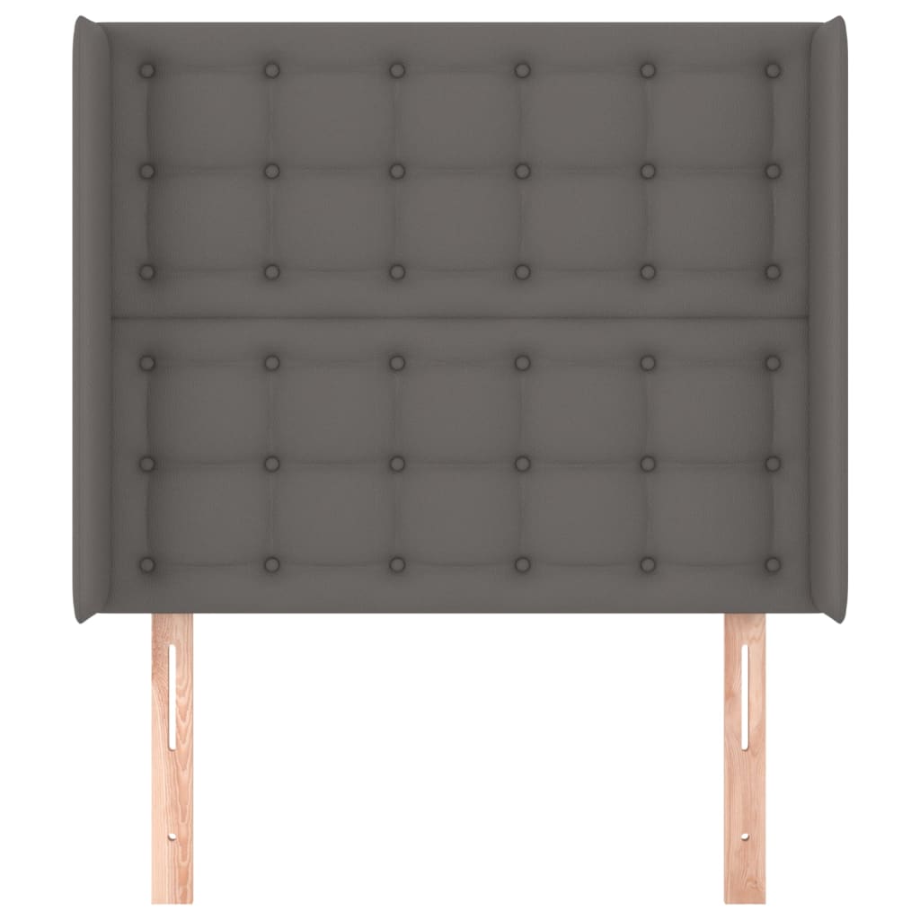 Uzglavlje s ušima sivo 103x16x118/128 cm od umjetne kože