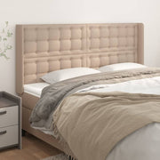 Uzglavlje s ušima boja cappuccina 183x16x118/128cm umjetna koža