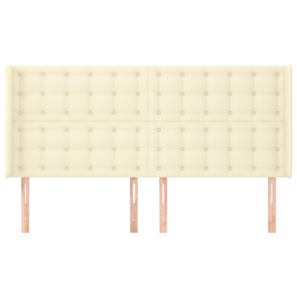 Uzglavlje s ušima krem 203x16x118/128 cm od umjetne kože