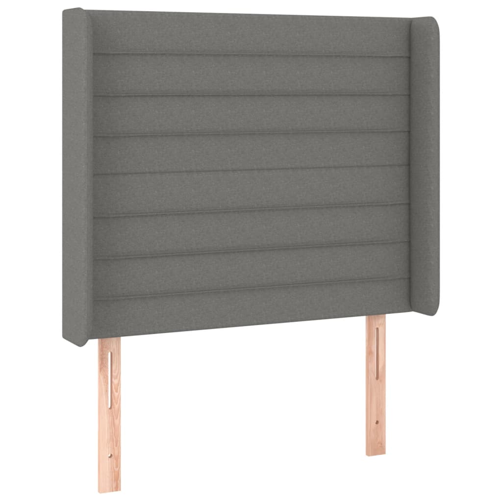 Uzglavlje s ušima tamnosivo 83x16x118/128 cm od tkanine