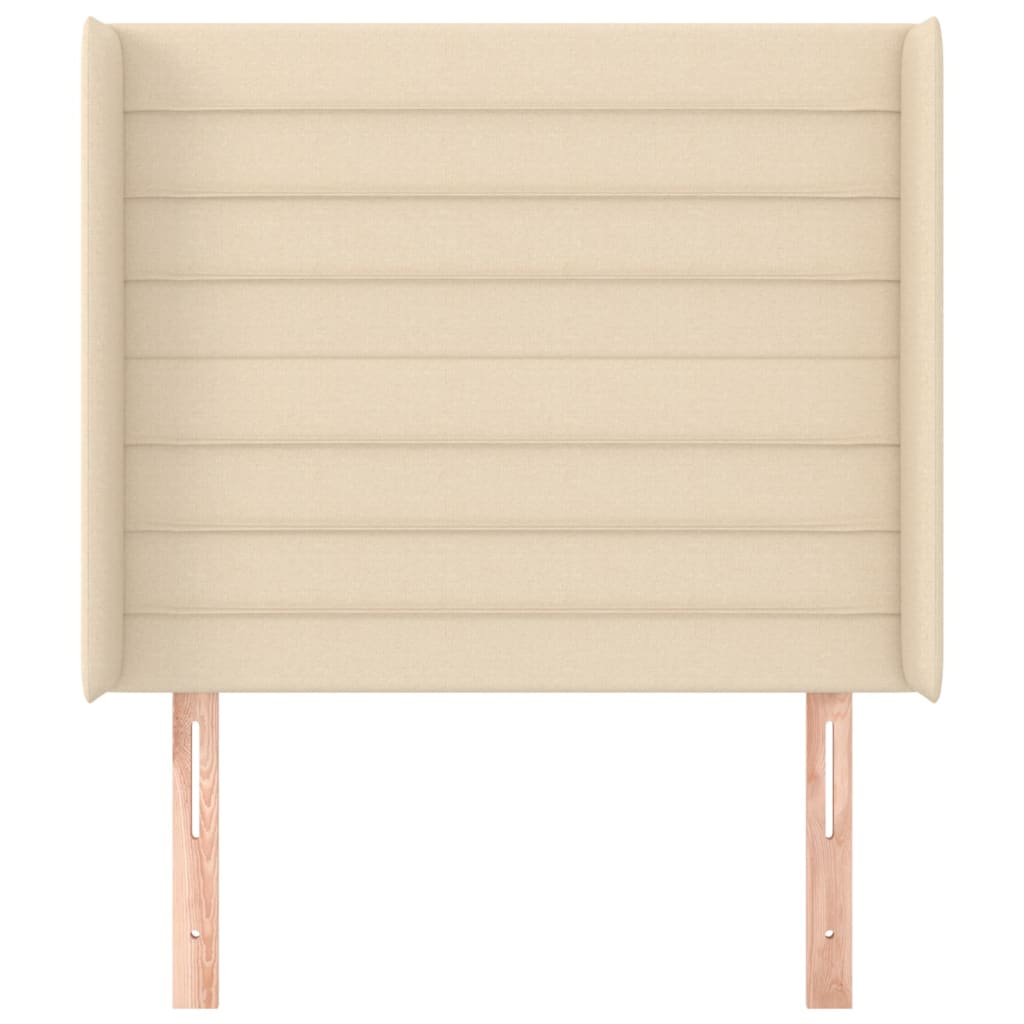 Uzglavlje s ušima krem 83x16x118/128 cm od tkanine