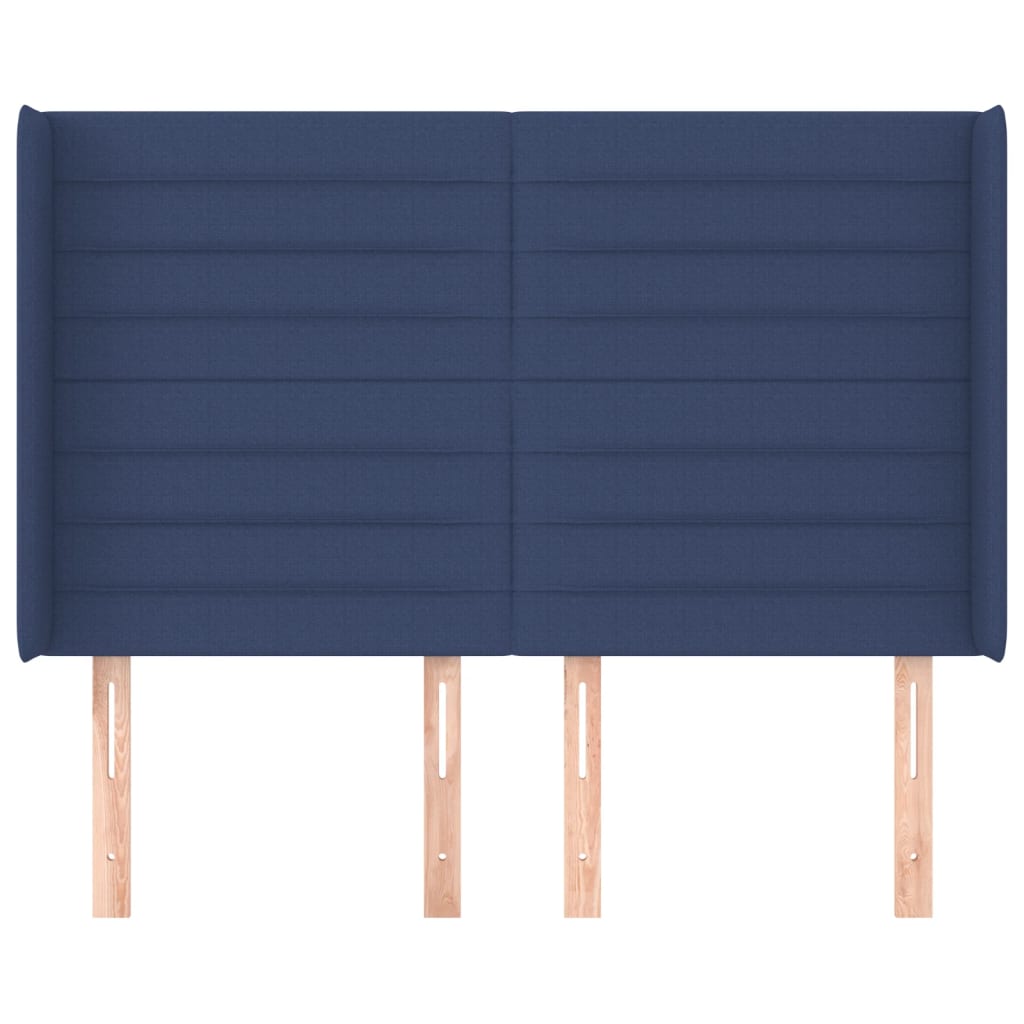 Uzglavlje s ušima plavo 147x16x118/128 cm od tkanine