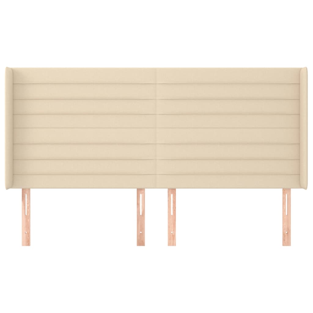 Uzglavlje s ušima krem 163x16x118/128 cm od tkanine