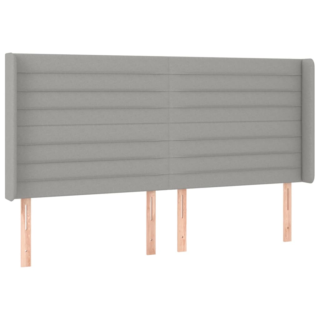 Uzglavlje s ušima svjetlosivo 203x16x118/128 cm od tkanine