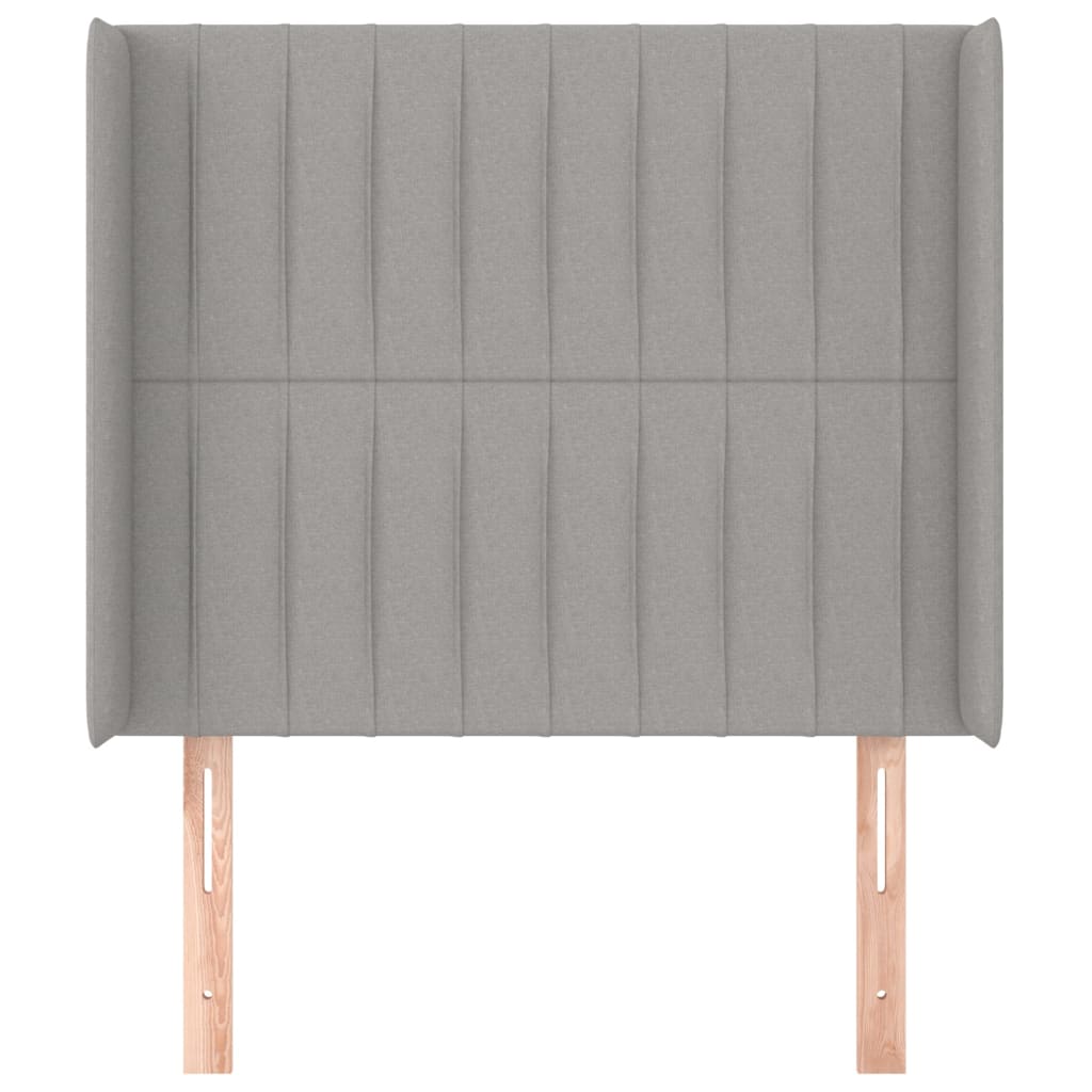 Uzglavlje s ušima svjetlosivo 103x16x118/128 cm od tkanine