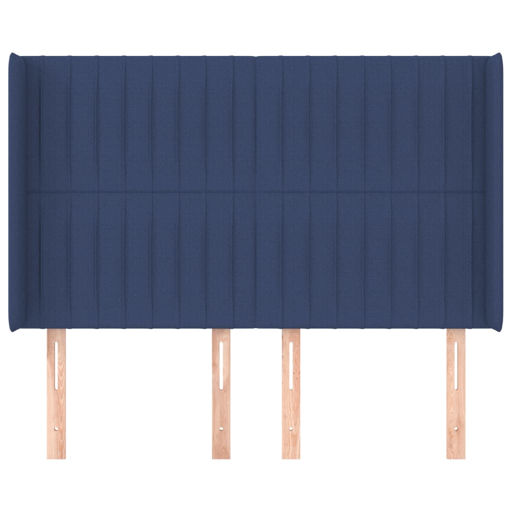 Uzglavlje s ušima plavo 147x16x118/128 cm od tkanine