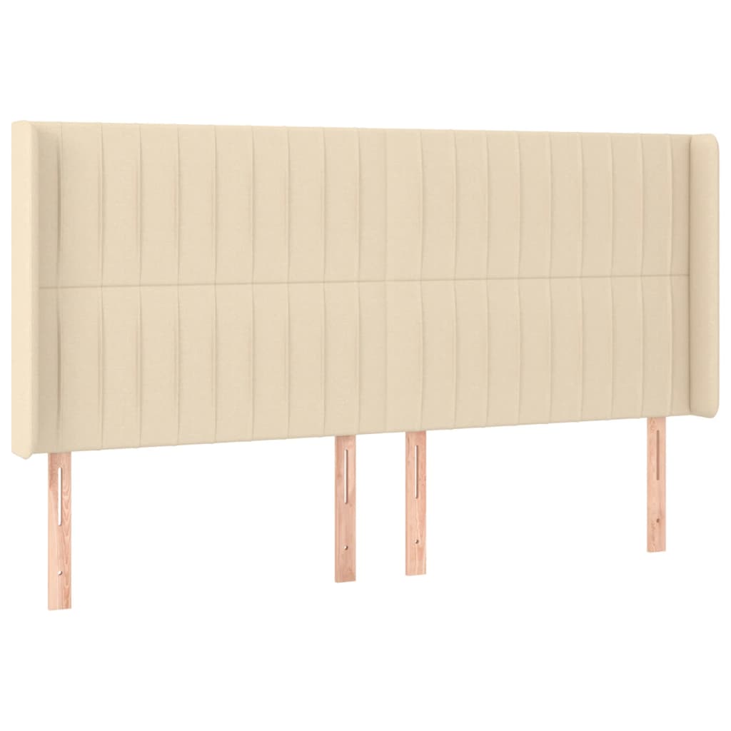 Uzglavlje s ušima krem 163x16x118/128 cm od tkanine