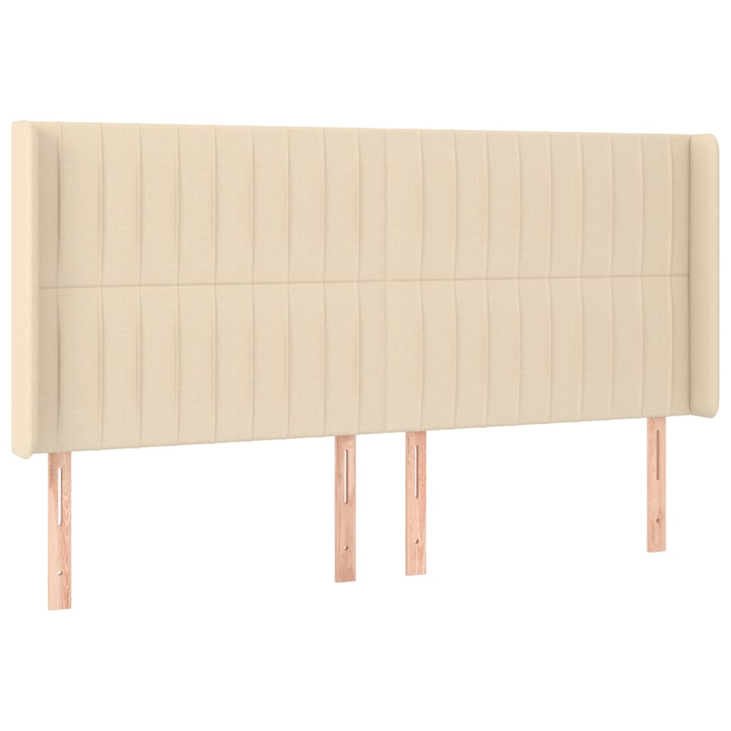 Uzglavlje s ušima krem 203x16x118/128 cm od tkanine