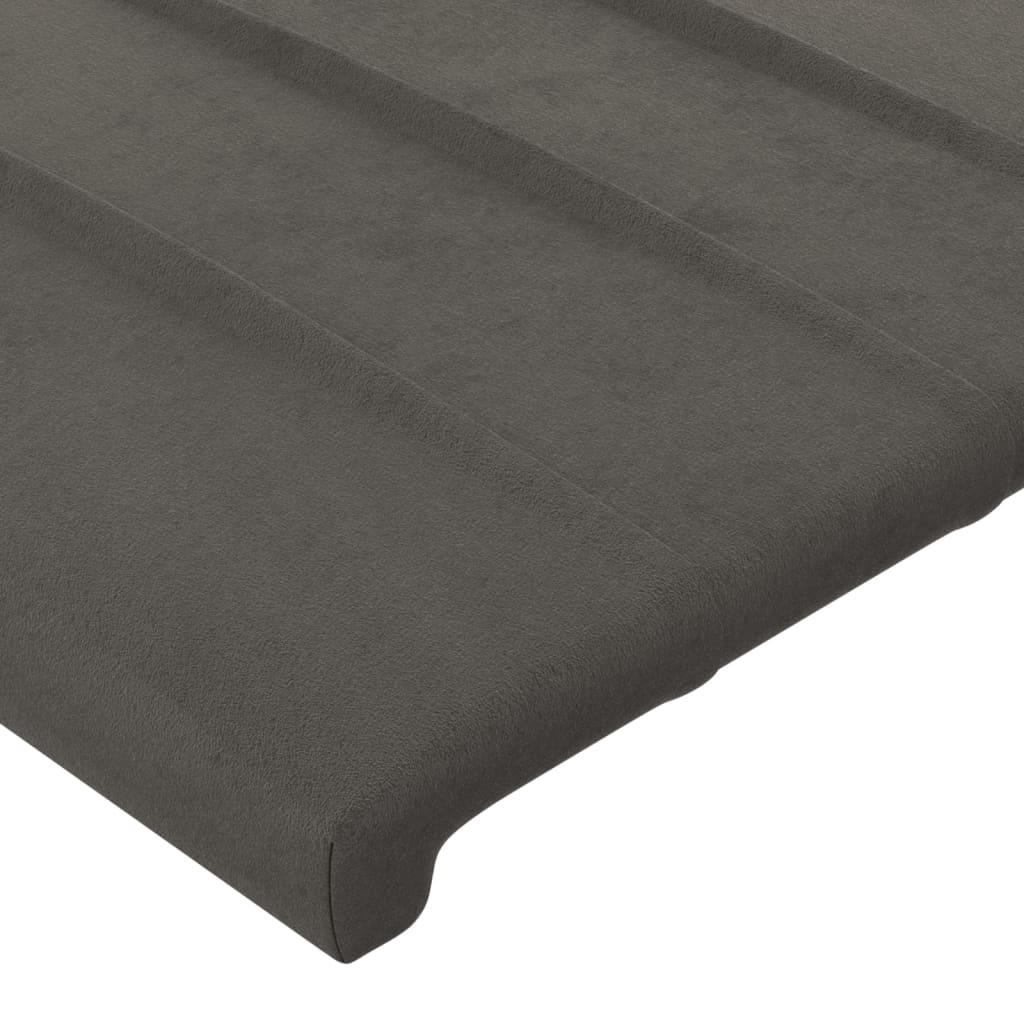 Uzglavlje s ušima tamnosivo 93x16x118/128 cm baršunasto
