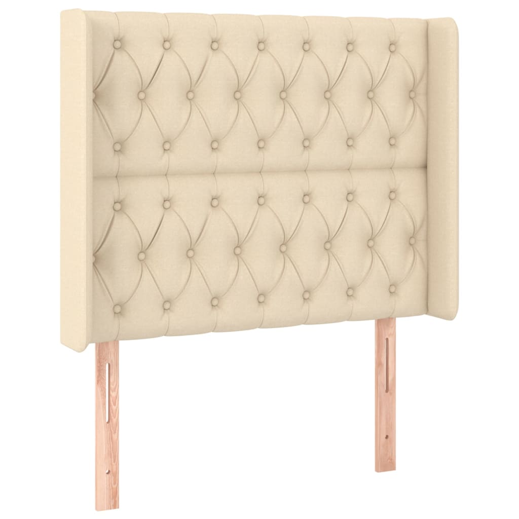 Uzglavlje s ušima krem 93x16x118/128 cm od tkanine