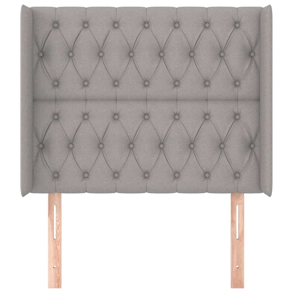 Uzglavlje s ušima svjetlosivo 103x16x118/128 cm od tkanine