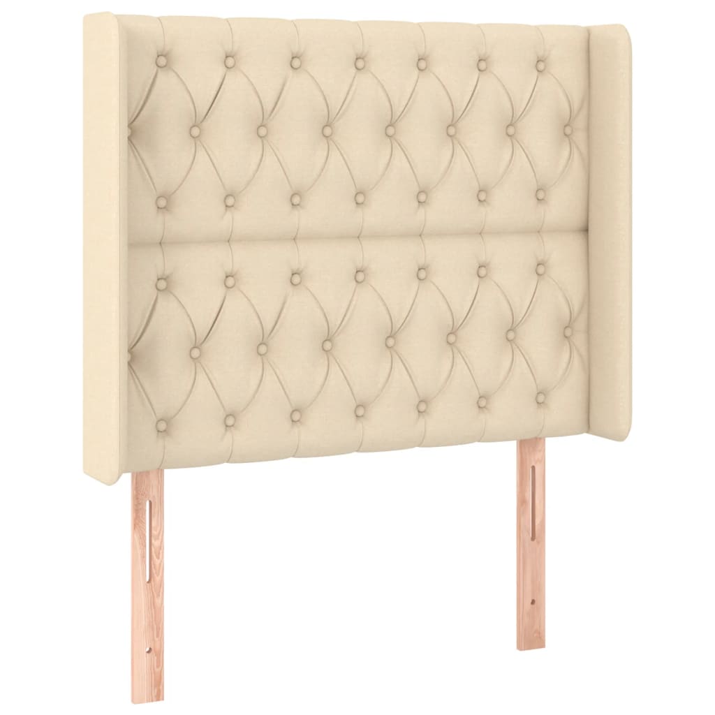 Uzglavlje s ušima krem 103x16x118/128 cm od tkanine