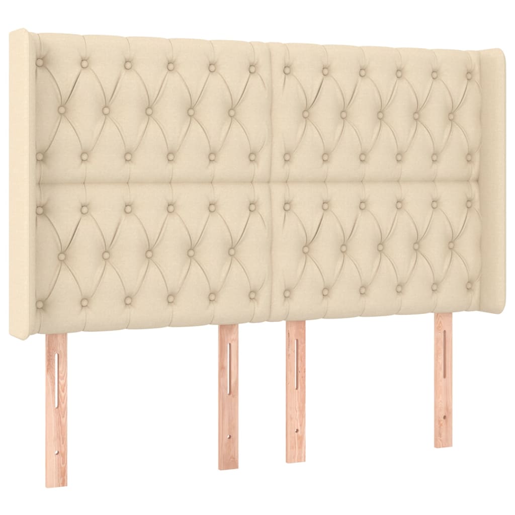 Uzglavlje s ušima krem 147x16x118/128 cm od tkanine
