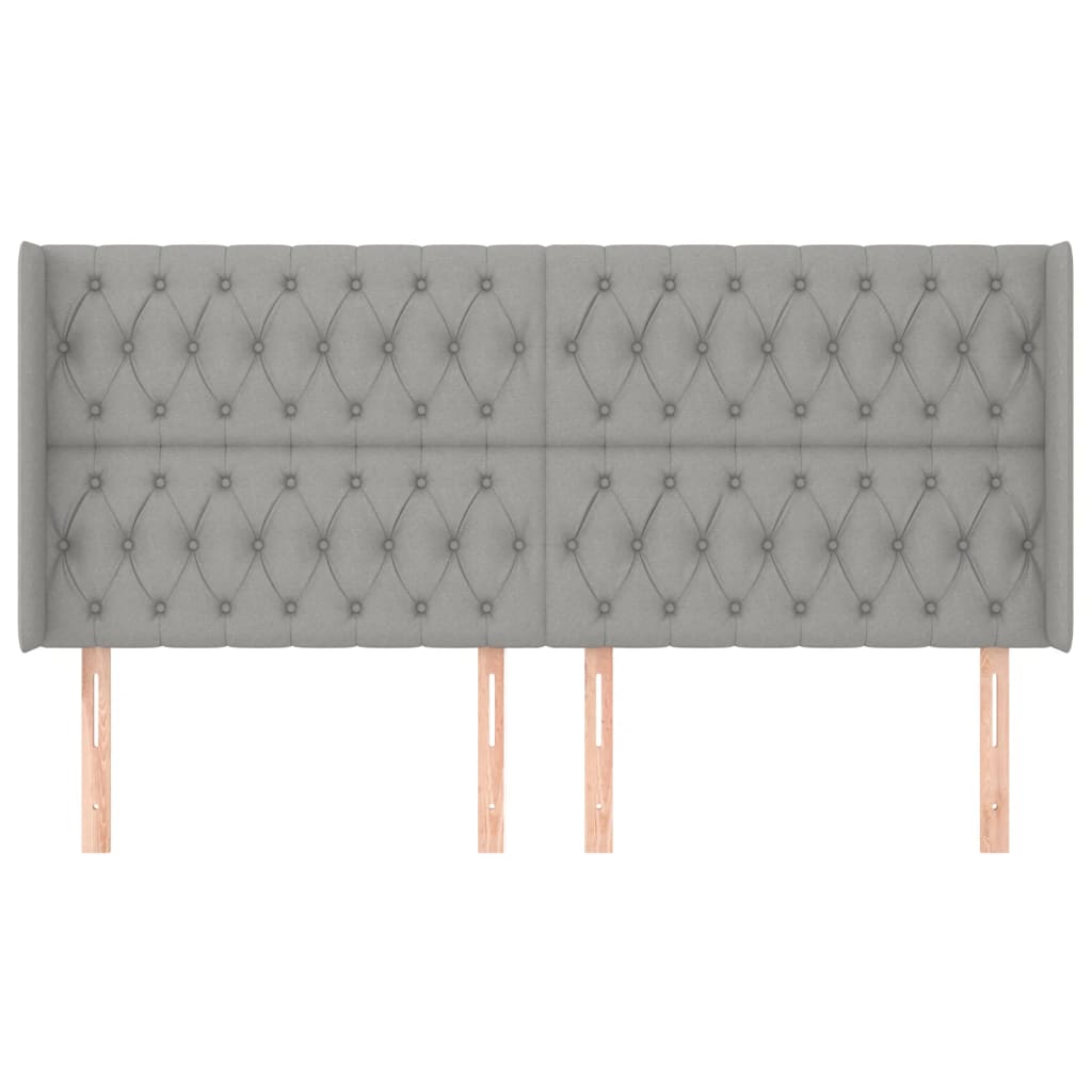 Uzglavlje s ušima svjetlosivo 203x16x118/128 cm od tkanine