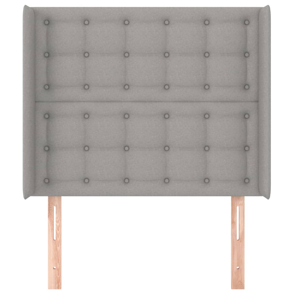 Uzglavlje s ušima svjetlosivo 83x16x118/128 cm od tkanine