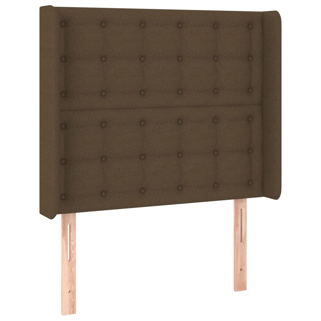 Uzglavlje s ušima tamnosmeđe 83x16x118/128 cm od tkanine