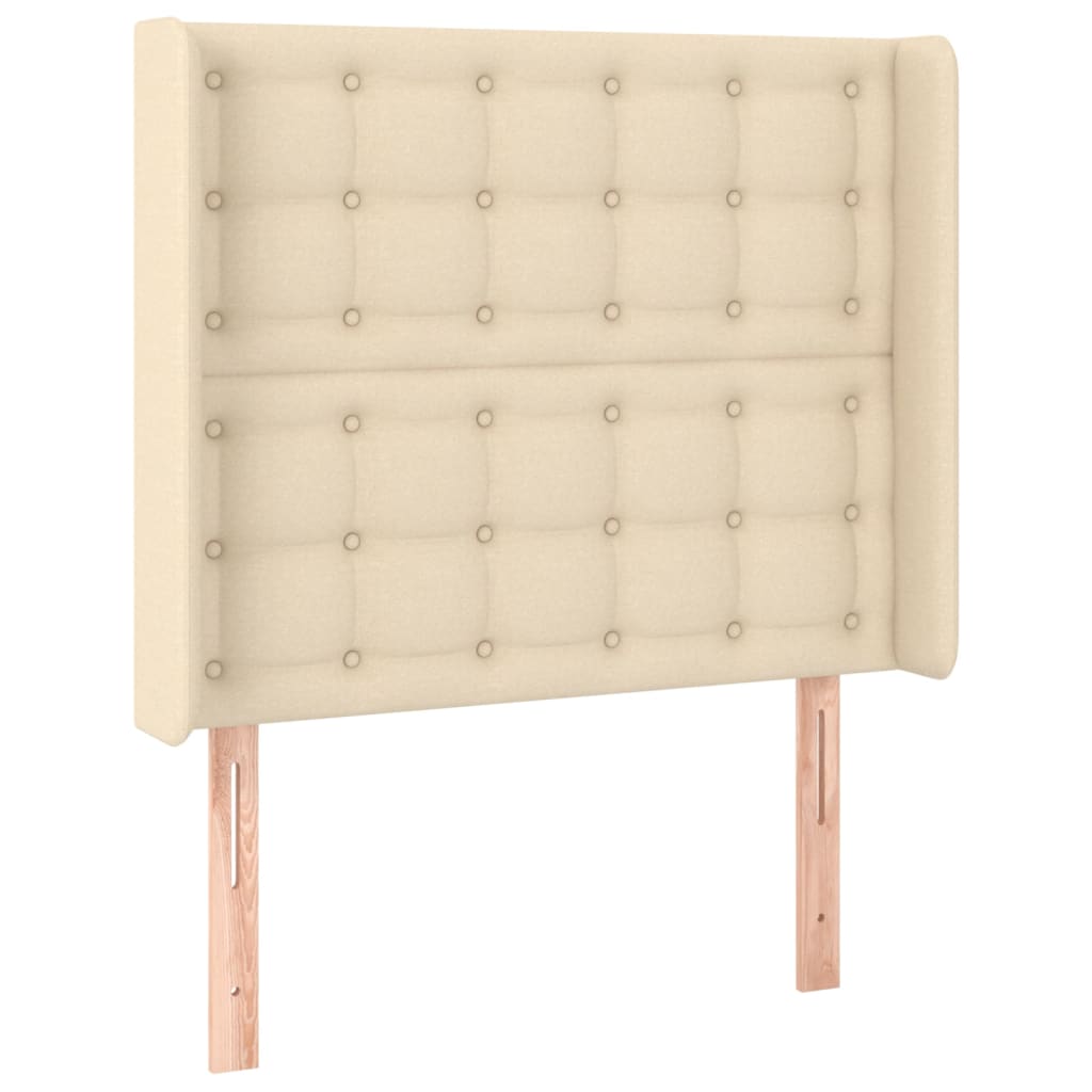Uzglavlje s ušima krem 83x16x118/128 cm od tkanine