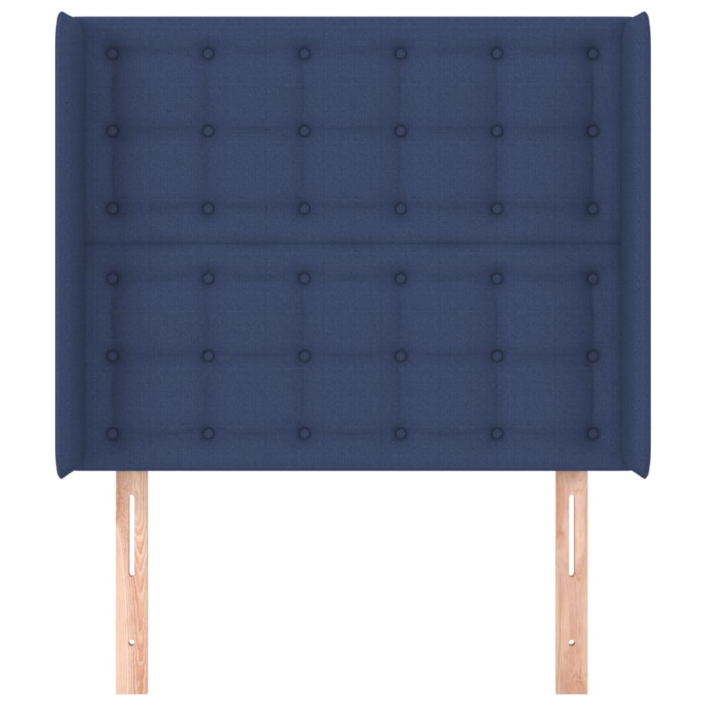 Uzglavlje s ušima plavo 83x16x118/128 cm od tkanine