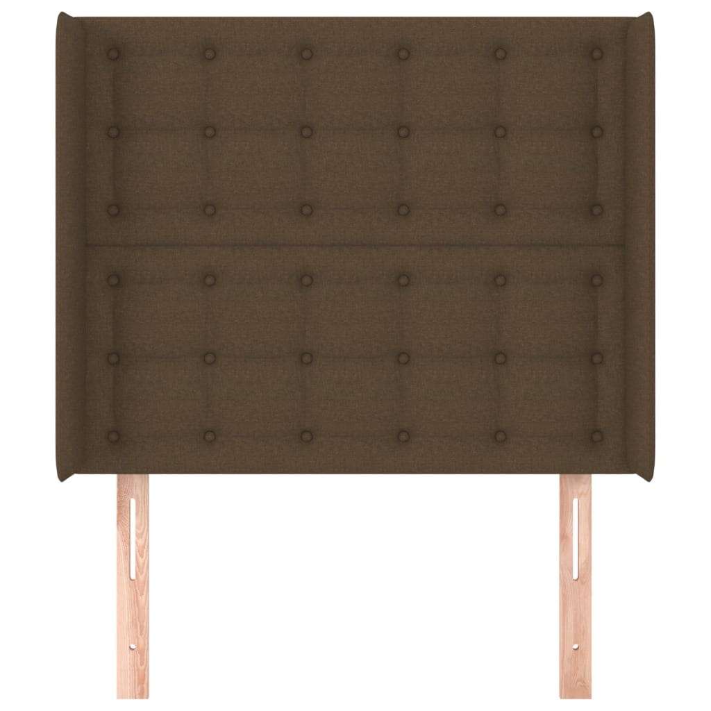 Uzglavlje s ušima tamnosmeđe 93x16x118/128 cm od tkanine