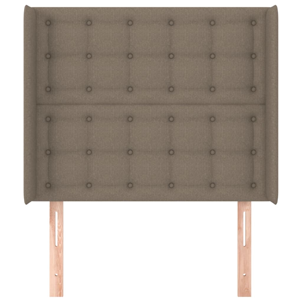 Uzglavlje s ušima smeđesivo 93x16x118/128 cm od tkanine