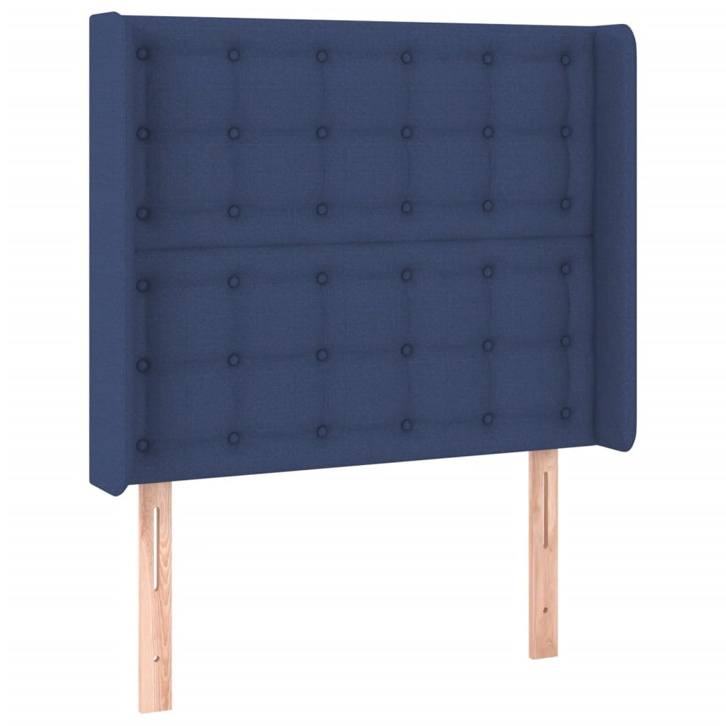 Uzglavlje s ušima plavo 93x16x118/128 cm od tkanine