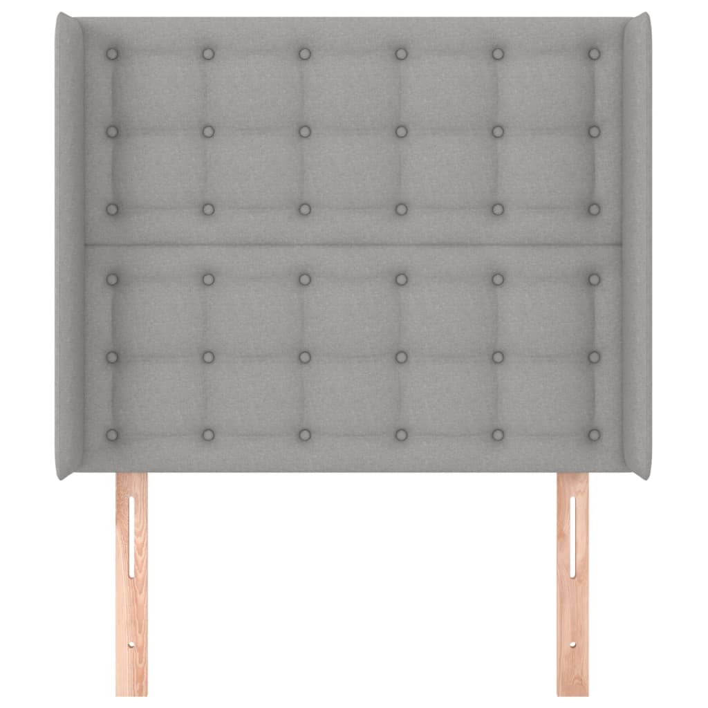 Uzglavlje s ušima svjetlosivo 103x16x118/128 cm od tkanine