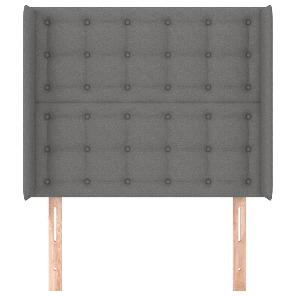 Uzglavlje s ušima tamnosivo 103x16x118/128 cm od tkanine