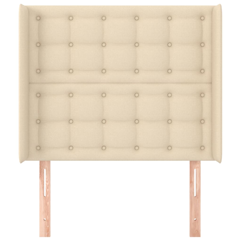 Uzglavlje s ušima krem 103x16x118/128 cm od tkanine