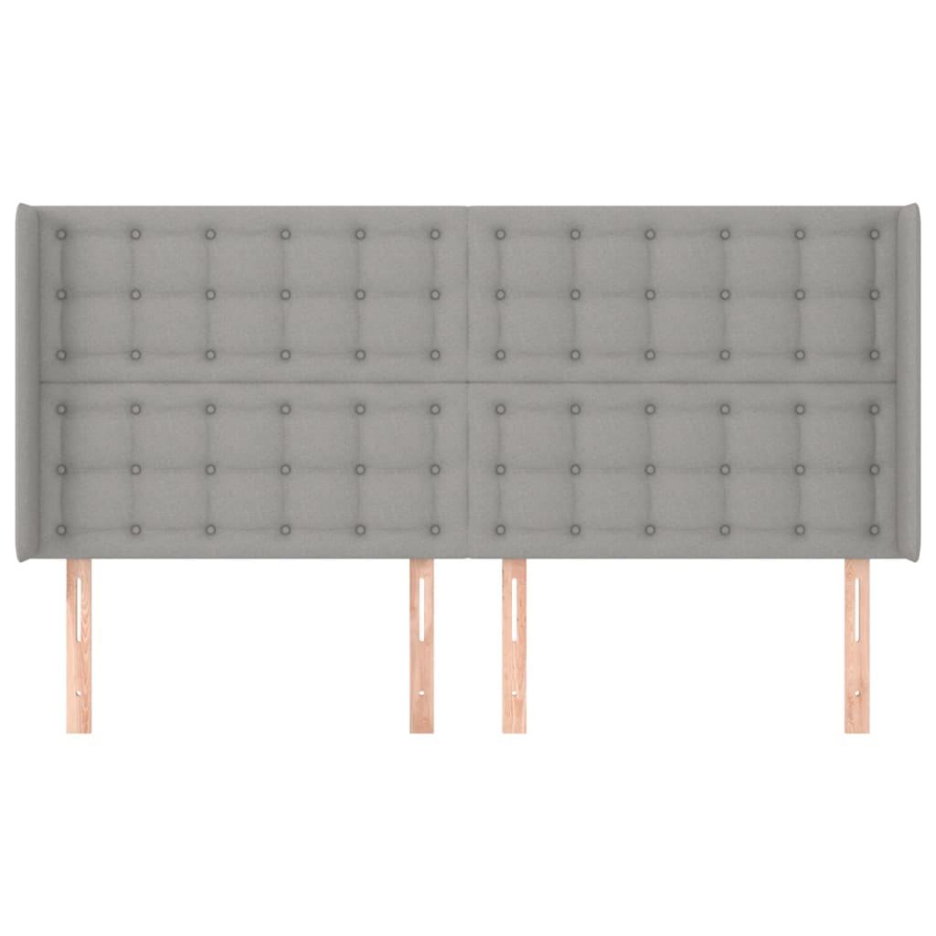 Uzglavlje s ušima svjetlosivo 203x16x118/128 cm od tkanine