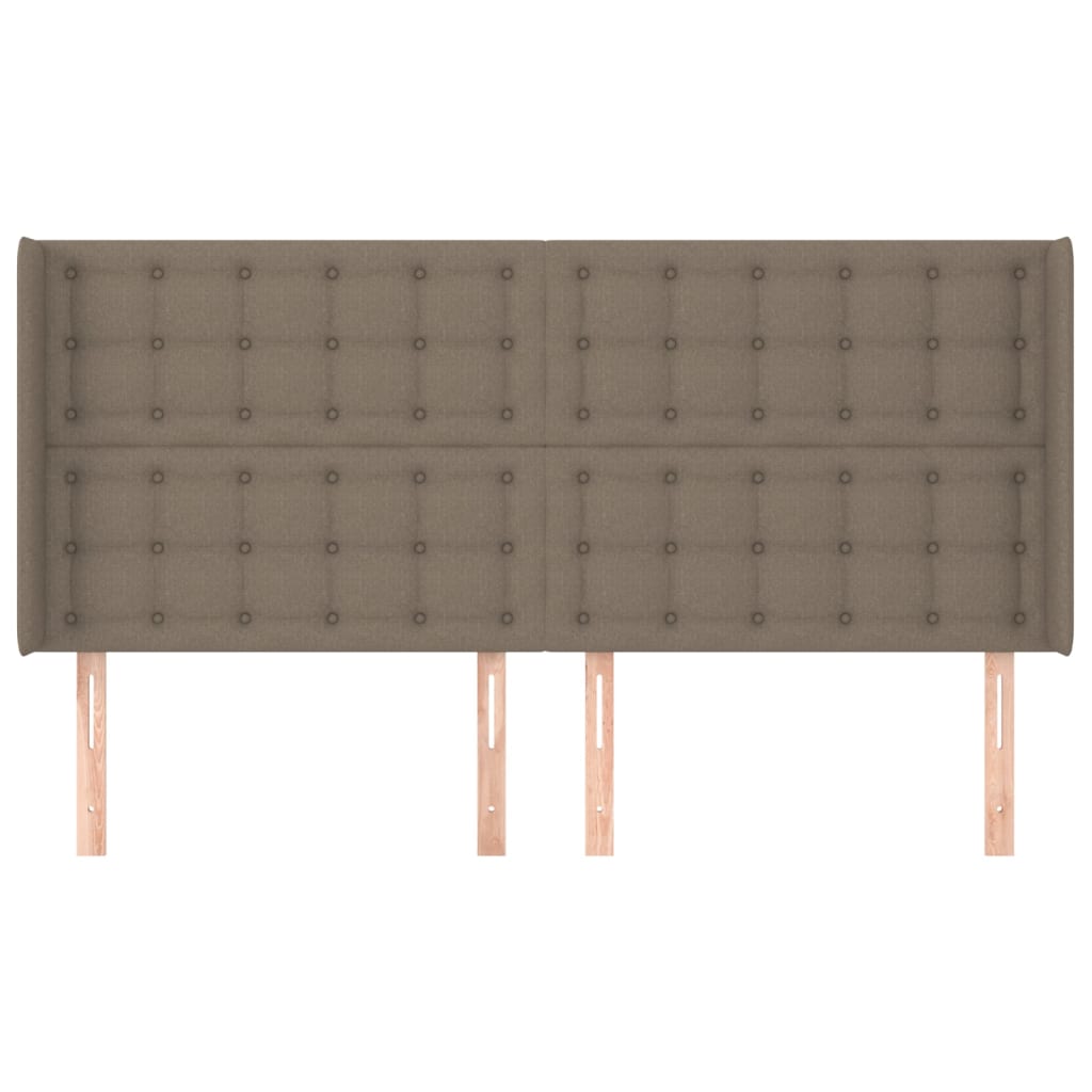 Uzglavlje s ušima smeđesivo 203x16x118/128 cm od tkanine