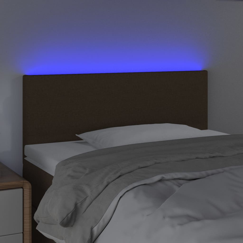 LED uzglavlje tamnosmeđe 90x5x78/88 cm od tkanine